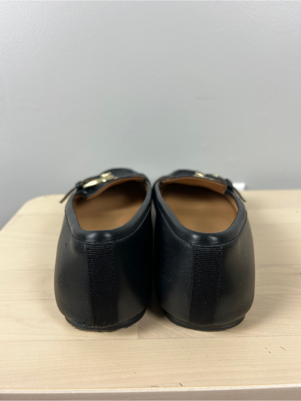 NATURALIZER Lola Black Leather Loafers Sz 8 Office Career Chic Minimal Parisian - Picture 4 of 6